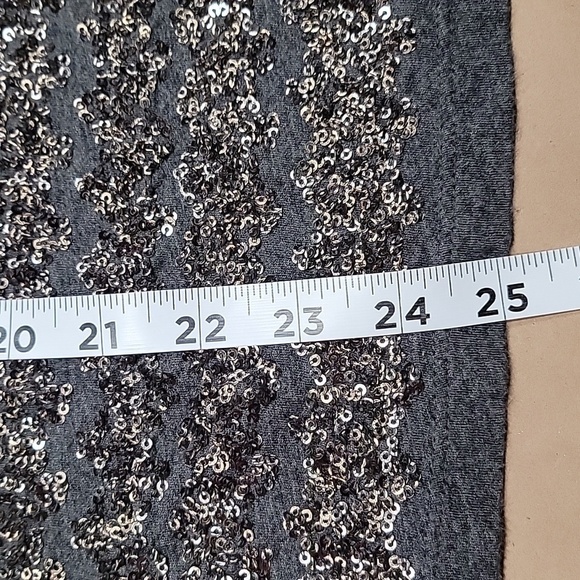Loft Size S Dark Gray Tank Top with Sequin Stripes, Excellent Used Condition - Picture 10 of 12
